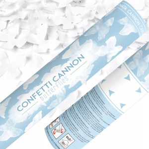 Tuba z motylkami, biały, 80cm