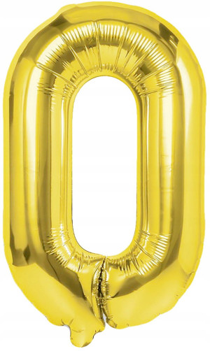 Balon "0" złoty, 40cm, foliowy