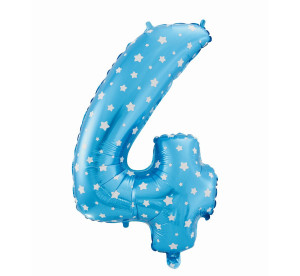 Balon 4, niebieski w gwiazdki, 40cm