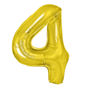 Balon "4" złoty, 40cm