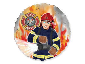 Balon foliowy Strażak okrągły