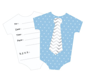 Zaproszenie z kopertą "Little boy" niebieskie 6szt.