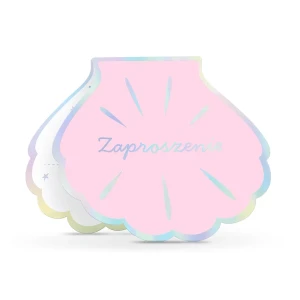 Zaproszenie Ocean różowo-srebrne 6szt.