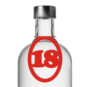 Zawieszki na alkohol ,,18", czerwone, 10 szt