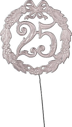 Dekoracja urodzinowa "25" średnica 13cm