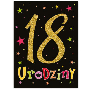 Etykiety na butelkę "18 urodziny", 25 szt