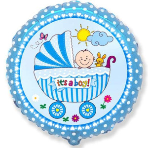 Balon foliowy "Wózek dla chłopca"