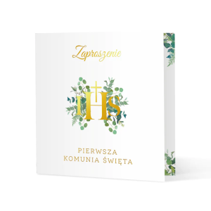 Zaproszenie na komunię Eukaliptus 10szt.