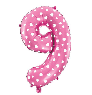 Balon różowy ,,9" 32"