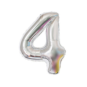 Balon foliowy CYFRA 4 srebrna 32 cale 80cm