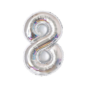 Balon foliowy CYFRA 8 srebrna 32 cale 80cm
