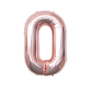 Balon foliowy CYFRA 0 Rose Gold Różowe Złoto 32 cale 80cm