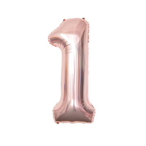 Balon foliowy CYFRA 1 Rose Gold Różowe Złoto 32 cale 80cm