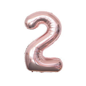 Balon foliowy CYFRA 2 Rose Gold Różowe Złoto 32 cale 80cm