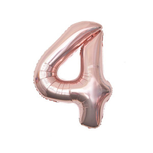 Balon foliowy CYFRA 4 Rose Gold Różowe Złoto 32 cale 80cm