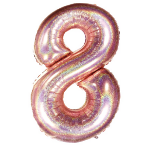 Balon Foliowy 8 róż hologram 100CM