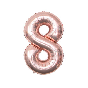 Balon foliowy CYFRA 8 Rose Gold Różowe Złoto 32 cale 80cm