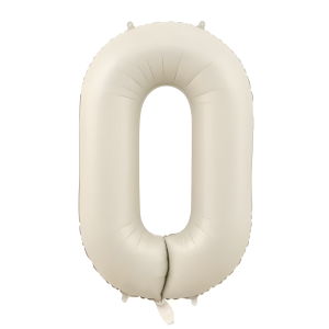 Balon Foliowy Cyfra Beżowa cielista "0" 1m