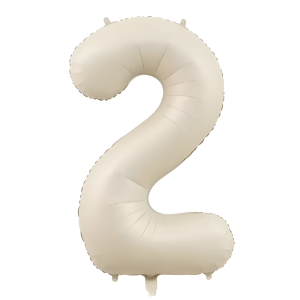 Balon Foliowy Cyfra Beżowa cielista "2" 1m