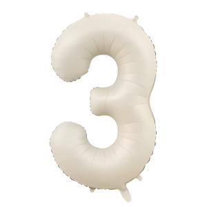 Balon Foliowy Cyfra Beżowa cielista "3" 1m