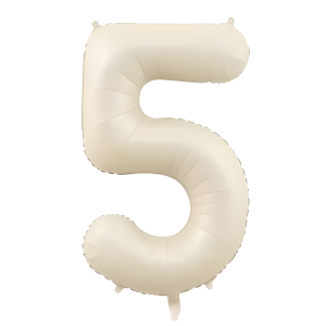 Balon Foliowy Cyfra Beżowa cielista "5" 1m
