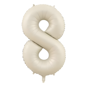Balon Foliowy Cyfra Beżowa cielista "8" 1m