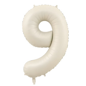 Balon Foliowy Cyfra Beżowa cielista "9" 1m