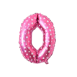 Balon różowy w białe gwiazdki ,,0" 32"