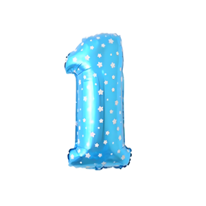 Balon niebieski w białe gwiazdki ,,1" 32"