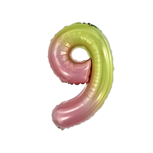 Balon foliowy CYFRA 9 Tęczowy 32 cale 80cm