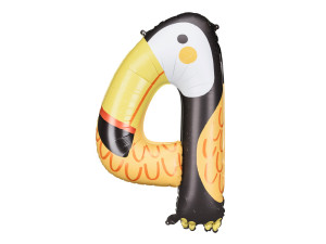 Balon foliowy Cyfra 4 - Tukan, 68x91 cm