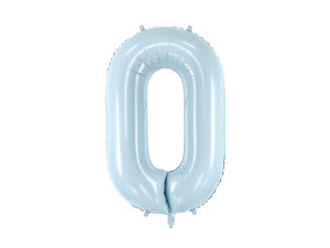Balon foliowy Cyfra ''0'', 72cm, matowy jasny niebieski