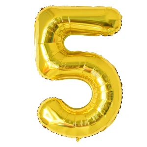 Balon Foliowy Złoty "5" 1m