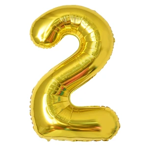 Balon Foliowy Złoty "2" 1m