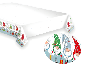 Obrus papierowy 120x180 cm Funny Gnomes
