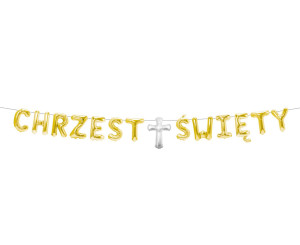 Girlanda papierowa CHRZEST ŚWIĘT, złota , 180 cm