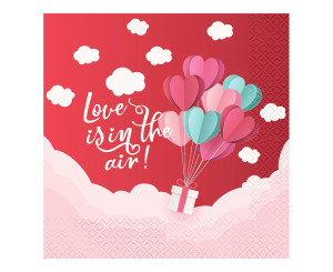 Serwetki Kolekcja Love Is In The Air czerwone, 33x33 cm 20 szt.