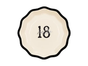 Talerzyki papierowe na osiemnastkę ''Hello 18'' 18 cm 6szt.
