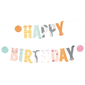 Baner Happy Birthday Kotki 200x18cm