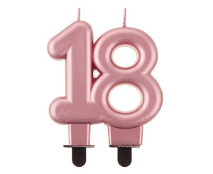 Świeczka 18 metalic różowe złoto, 8cm