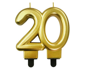 Świeczka 20, złota metalic