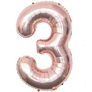 Balon Foliowy Rose Gold "3" 1m
