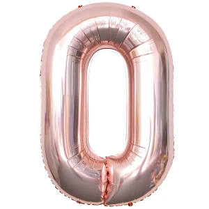 Balon Foliowy Rose Gold "0" 1m