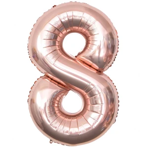 Balon Foliowy Rose Gold "8" 1m