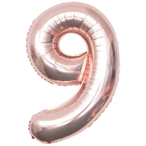 Balon Foliowy Rose Gold "9" 1m