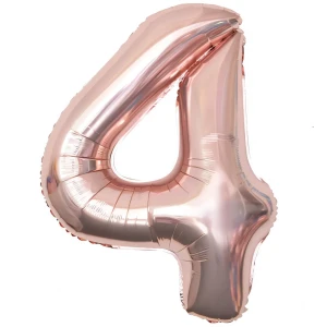 Balon Foliowy Rose Gold "4" 1m