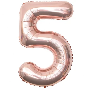 Balon Foliowy Rose Gold "5" 1m