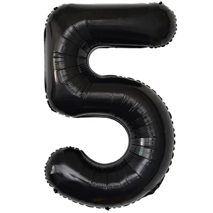 Balon Foliowy Czarny "5" 1m