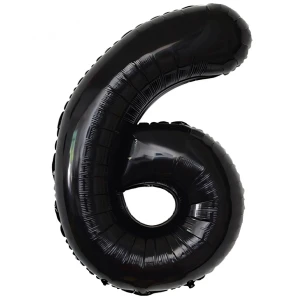 Balon Foliowy Czarny "6" 1m