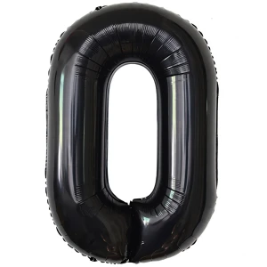 Balon Foliowy Czarny "0" 1m
